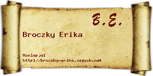 Broczky Erika névjegykártya